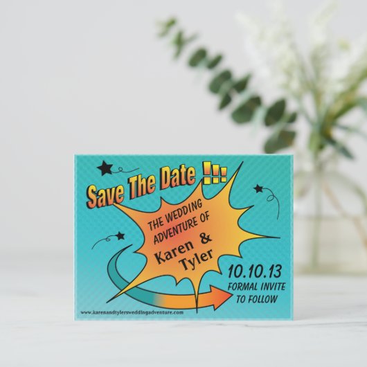 漫画ドット日付の保存 案内ポストカード (スタンド正面)