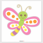 漫画ドラゴンフライグリーン&ピンクステッカー シール (シート)