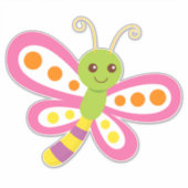 漫画ドラゴンフライグリーン&ピンクステッカー シール (正面)