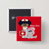 漫画ナースの名前の追加ボタン 缶バッジ (正面&裏面)