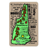 漫画ニューハンプシャー州の単語マップ マグネット (縦)