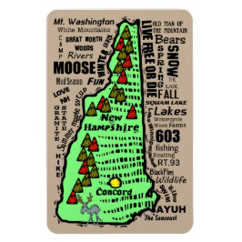 漫画ニューハンプシャー州の単語マップ マグネット