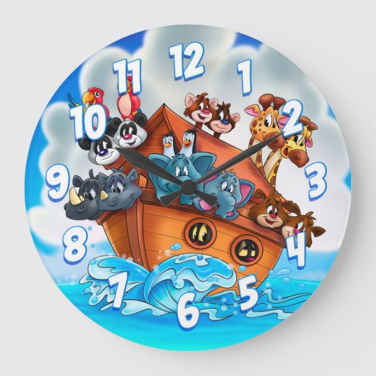 漫画ノアの子供の壁時計 ラージ壁時計 (正面)