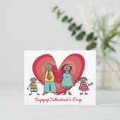 漫画ハッピーファミリービッグ赤いハートバレンタインデー シーズンポストカード (スタンド正面)