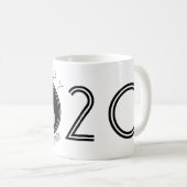 漫画ハッピーラッ中国のト新年2020白いマグカップ コーヒーマグカップ (正面右)