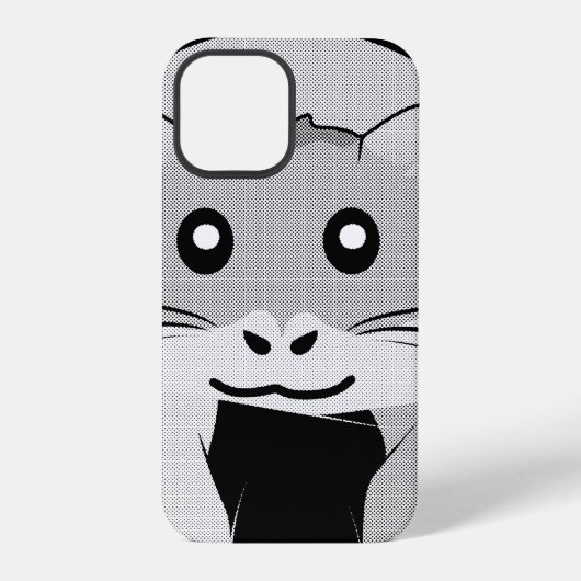 漫画ハムスターマフラーの喜び iPhoneケース (裏面)