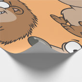 漫画ハリネズミの茶色の動物の包装紙 ラッピングペーパー