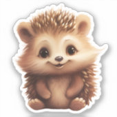 漫画ハリネズミイラストレーション シール (正面)