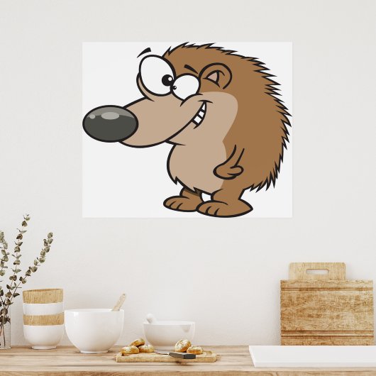 漫画ハリネズミ ポスター (キッチン)
