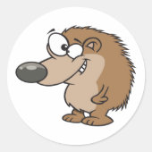 漫画ハリネズミ ラウンドシール (正面)