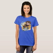 漫画ハリーとヘドウィグ飛んでいる過去ホグワーツ Tシャツ (正面フル)