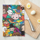 漫画ハリーポッターキャラクタートスパターン キッチンタオル (四つ折り)