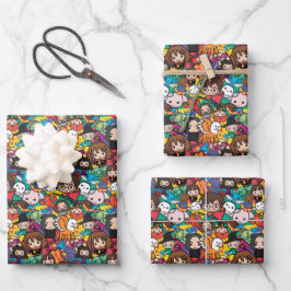 漫画ハリーポッターキャラクタートスパターン ラッピングペーパーシート