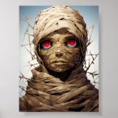 漫画ハロウィーン不気味なエジプトのミイラ ポスター (正面)