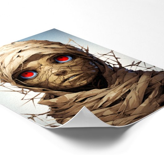 漫画ハロウィーン不気味なエジプトのミイラ ポスター (角)