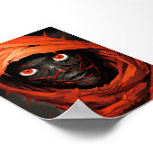 漫画ハロウィーン不気味な赤いエジプトのミイラ ポスター (角)