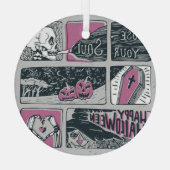 漫画ハロウィーン：おもしろいイラストレーション ガラスオーナメント (裏面)