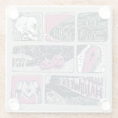 漫画ハロウィーン:おもしろいイラストレーション ガラスコースター (裏面)