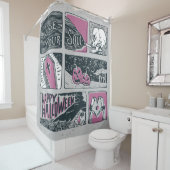 漫画ハロウィーン:おもしろいイラストレーション シャワーカーテン (インサイチュ)