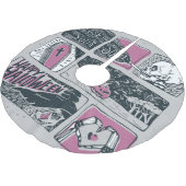 漫画ハロウィーン：おもしろいイラストレーション ブラッシュドポリエステルツリースカート (アングル)