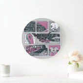 漫画ハロウィーン:おもしろいイラストレーション ラージ壁時計 (ホーム)