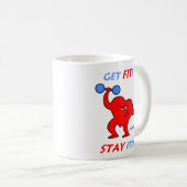 漫画ハートフィットネストレーナーエアロビクスインストラクター コーヒーマグカップ (正面右)