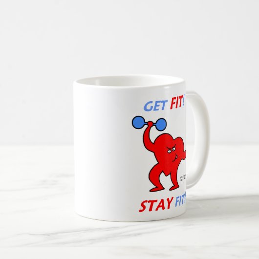 漫画ハートフィットネストレーナーエアロビクスインストラクター コーヒーマグカップ (正面右)