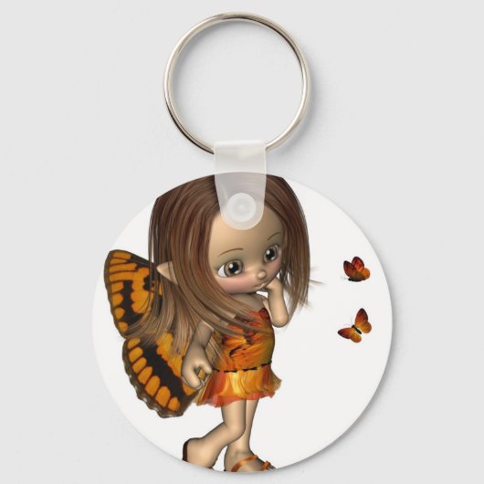 漫画バタフライフェアリー – オレンジ キーホルダー (正面)