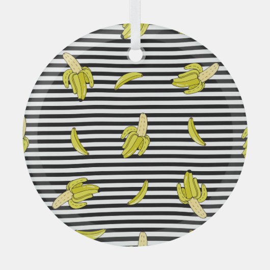 漫画バナナパッチ:レトロスタイル。 ガラスオーナメント (正面)