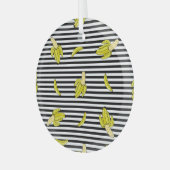 漫画バナナパッチ:レトロスタイル。 ガラスオーナメント (正面左)