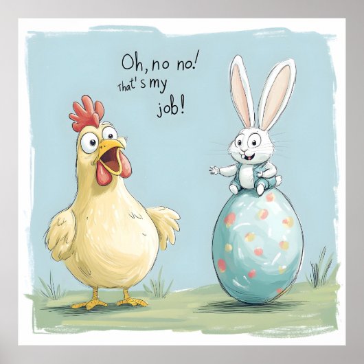 漫画バニーシック卵イースターおもしろい ポスター (正面)
