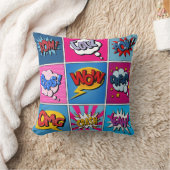 漫画バブルセット。式Bom、カッコいいPow、Oop クッション (ブランケット)