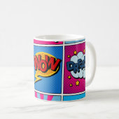 漫画バブルセット。式Bom、カッコいいPow、Oop コーヒーマグカップ (正面右)