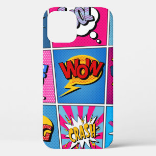 漫画バブルセット。式Bom、カッコいいPow、Oop iPhone 12ケース