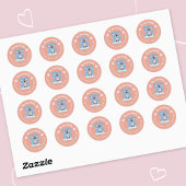 漫画バレンタインコアラ桃封筒用シール ラウンドシール