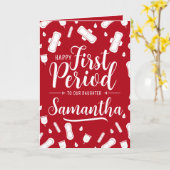 漫画パッド赤いスクリプト娘の第一期 カード (黄色い花)