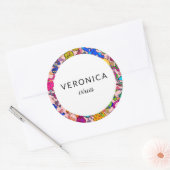 漫画パーソナライズされたのバクテリア名 ラウンドシール (封筒)