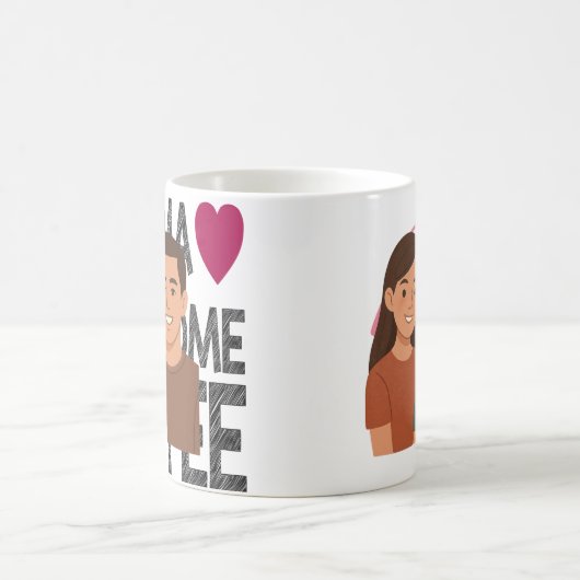 漫画パーソナライズされたカップルのマグは誕生日に理想的 モーフィングマグカップ (中央)