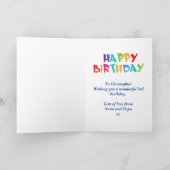 漫画パーソナライズされたサル3歳の誕生日 カード (内部)