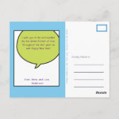 漫画パーソナライズされたスタイル写真新年 ポストカード (裏面)