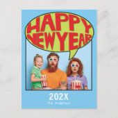 漫画パーソナライズされたスタイル写真新年 ポストカード (正面)