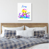 漫画パーソナライズされたタコ遊のギター キャンバスプリント (インサイチュ (寝室))