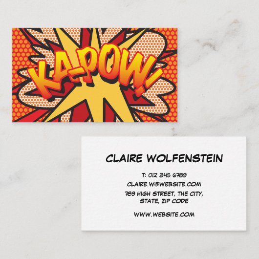 漫画パーソナライズされたブックアポップ・アートのートカポー！ 名刺 (正面/裏面)