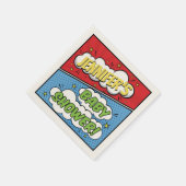 漫画パーソナライズされたブックスーパーヒーローベビーシャワー スタンダードカクテルナプキン (角)