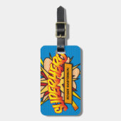 漫画パーソナライズされたブックSUPERHEROおもしろいモダン ラゲッジタグ (正面縦)