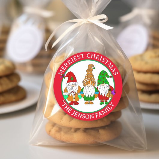 漫画パーソナライズされた格言スメリークリスマス ラウンドシール