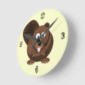 漫画ビーバーの壁時計 ラウンド壁時計 (傾斜)