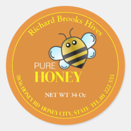 漫画ビーレーベル黄色のステッカー ラウンドシール