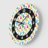 漫画ファンキーのモンスターナンバーズ数学学校のパターン ラージ壁時計 (傾斜)