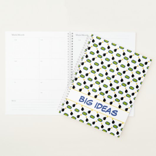 漫画フィレクラッカーズスーパーヒーロー大きなアイディアおもしろい プランナー手帳 (ディスプレー)